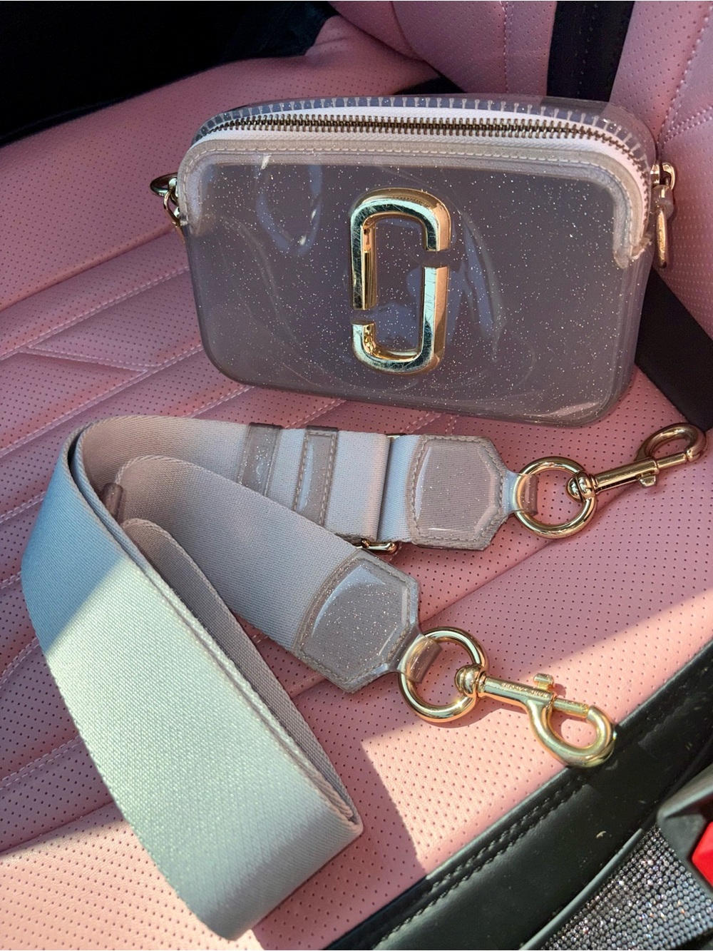 Marc Jacobs Clear Jelly Glitter Snapshot Bag